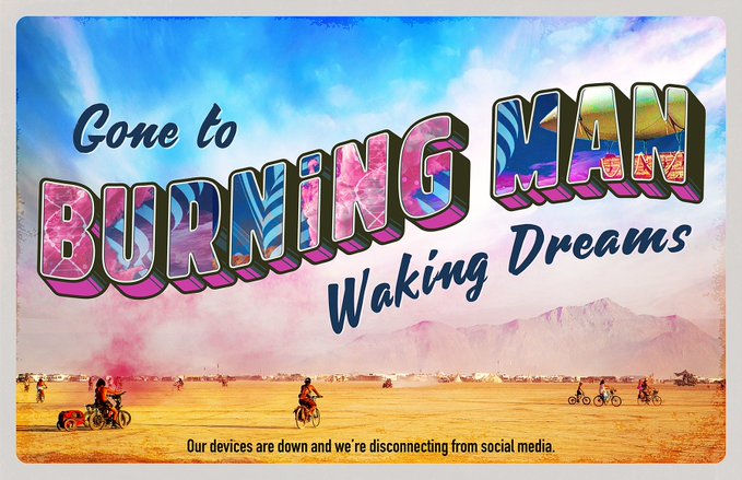 El 28 de agosto inició el emblemático festival Burning Man en el desierto de Nevada. Nueve días de arte, música, delirio y sueños lúcidos desconectados de la "civilización" del mundo moderno. El tema especial de este año se titula: Waking Dreams.
