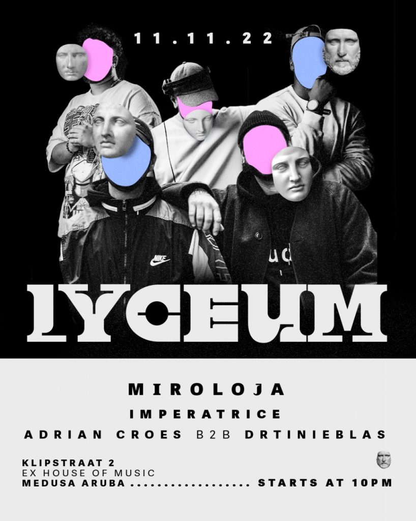 Next November 11th, the emblematic club Medusa Aruba presents LYCEUM. A night dedicated to cutting-edge minimalist rhythms with the performance of the French duo Mirojola and the Budapest-based Venezuelan Imperatrice, as international guests.